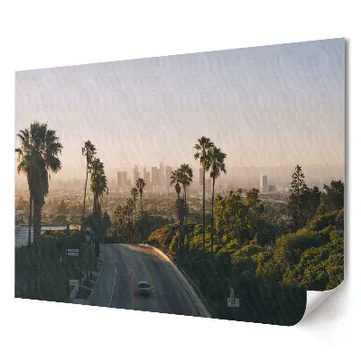 Plakát s panoramatem Los Angeles ráno