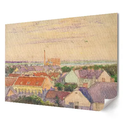 Odolný plakát na zeď Pohled na město za soumraku