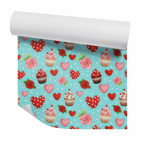 Samolepící tapeta Cukrová srdíčka a hráškové košíčky