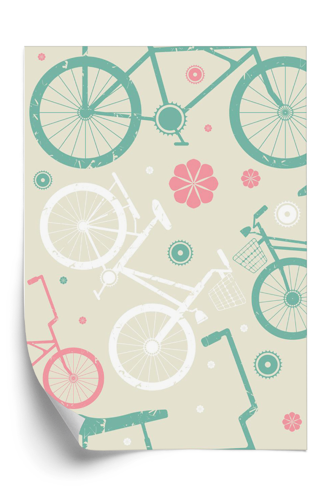 Samolepící tapeta Pastelově zbarvená jízdní kola