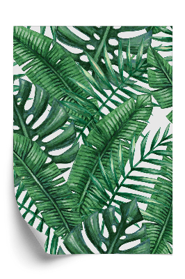 Tapeta Tropické listy v akvarelu