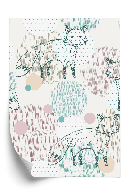 Tapeta Kreslené barevné lišky