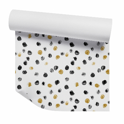 Samolepící tapeta Zlato-černé pastelové tečky