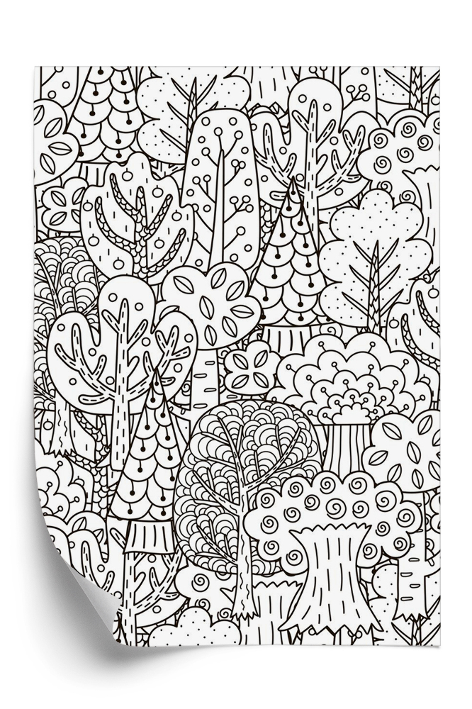 Samolepící tapeta Černobílý les