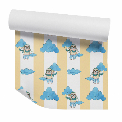 Samolepící tapeta Svislé pruhy mladý pilot letadla