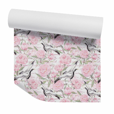 Tapeta na zeď Ptáci mezi růžovými květy