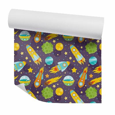 Samolepící tapeta Kosmický svět raketa planeta hvězda
