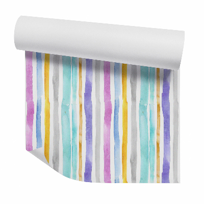 Samolepící tapeta Barevné svislé pruhy akvarel