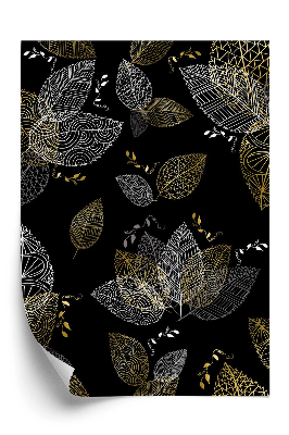 Tapeta Bílé zlaté listy