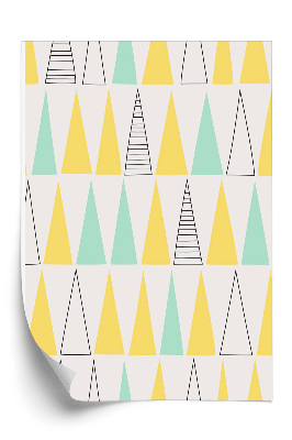 Samolepící tapeta Ručně kreslený horský vzor