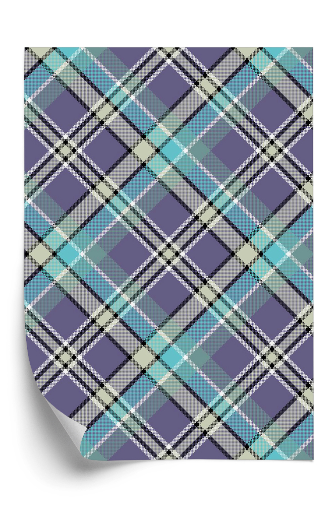 Tapeta na zeď Úhlopříčný károvaný vzor ve studených barvách