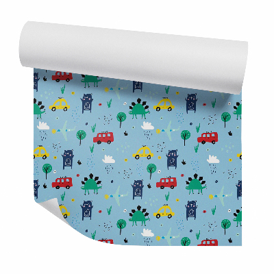 Samolepící tapeta Barevná zvířata a vozidla