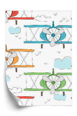 Tapeta na zeď Ručně malovaná barevná letadla