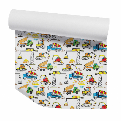 Samolepící tapeta Kreslené stavební těžké stroje