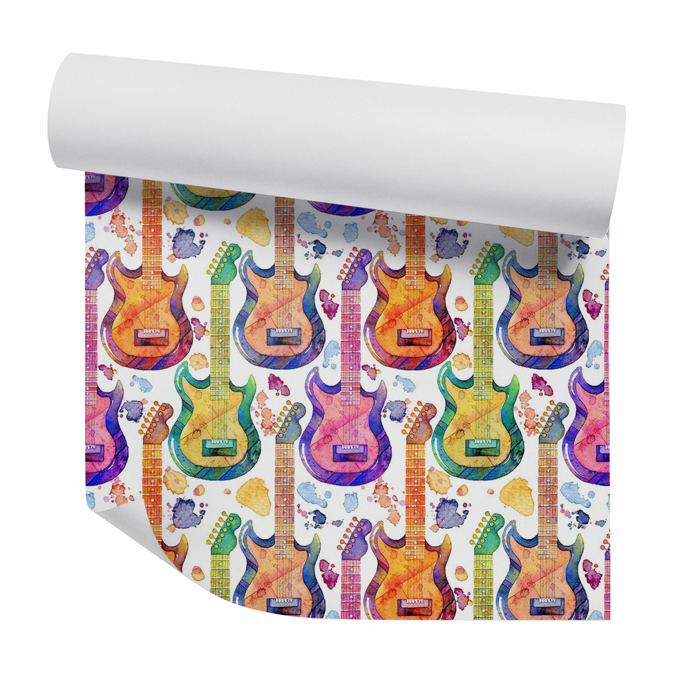 Samolepící tapeta Barevné akvarelové kytary