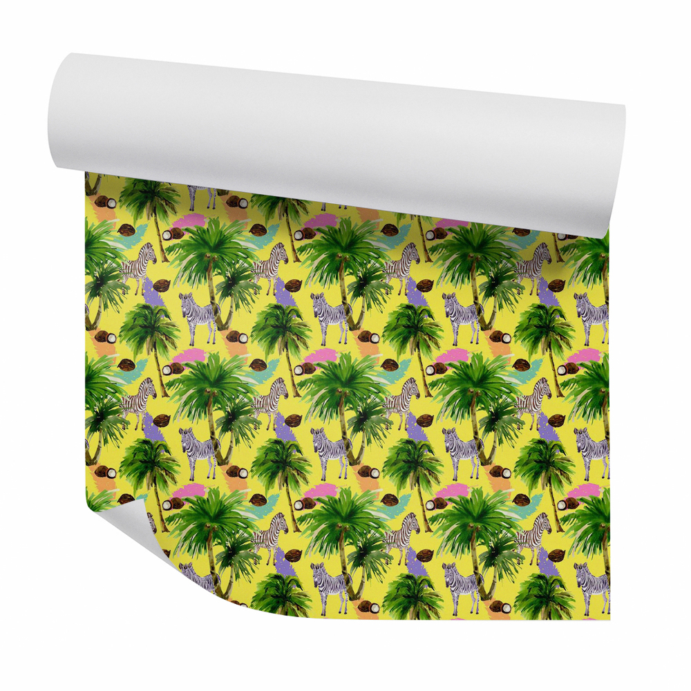 Samolepící tapeta Zebry pod kokosovými palmami