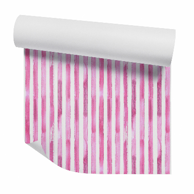 Samolepící tapeta Růžové svislé pruhy akvarel