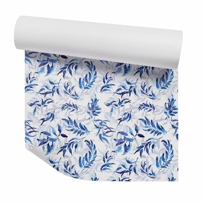 Samolepící tapeta Modré ozdobné listy