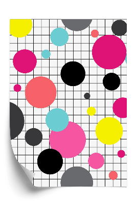 Tapeta Abstraktní geometrické kruhy na mřížce