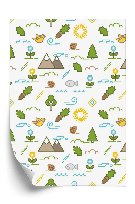 Samolepící tapeta Vzor hor sluneční svit