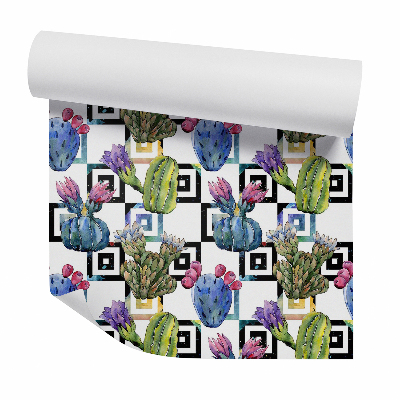 Tapeta na zeď Kaktusy na čtvercích