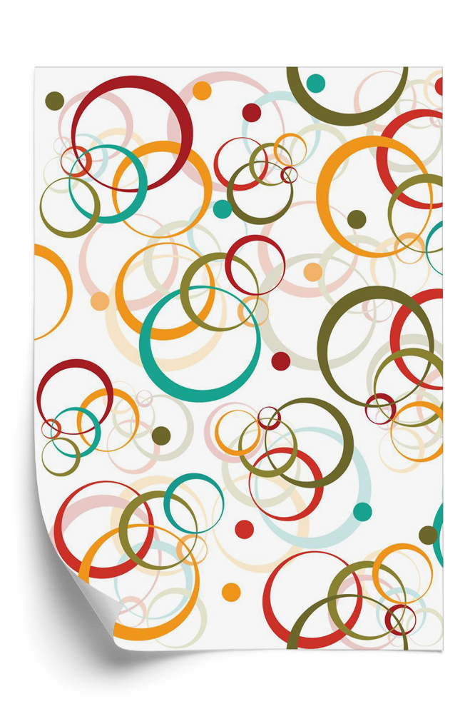 Tapeta Vzor kruhů a teček v retro stylu