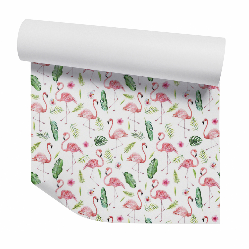 Samolepící tapeta Růžoví plameňáci ve vegetaci