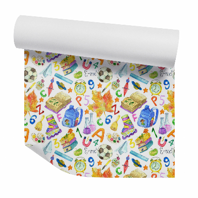 Samolepící tapeta Školní čas barevné předměty