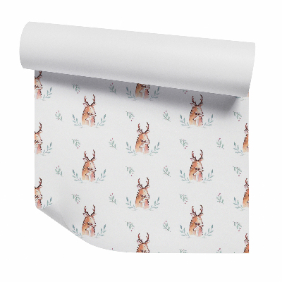 Samolepící tapeta Jeleni v trávě na bílém pozadí