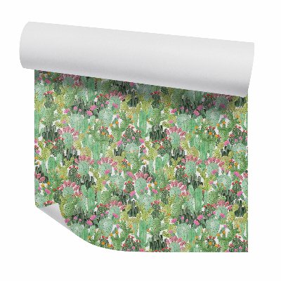 Tapeta na zeď Malé kvetoucí kaktusy hustý vzor