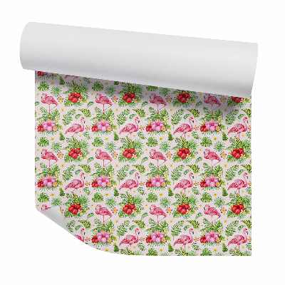 Samolepící tapeta Plameňáci tropická vegetace