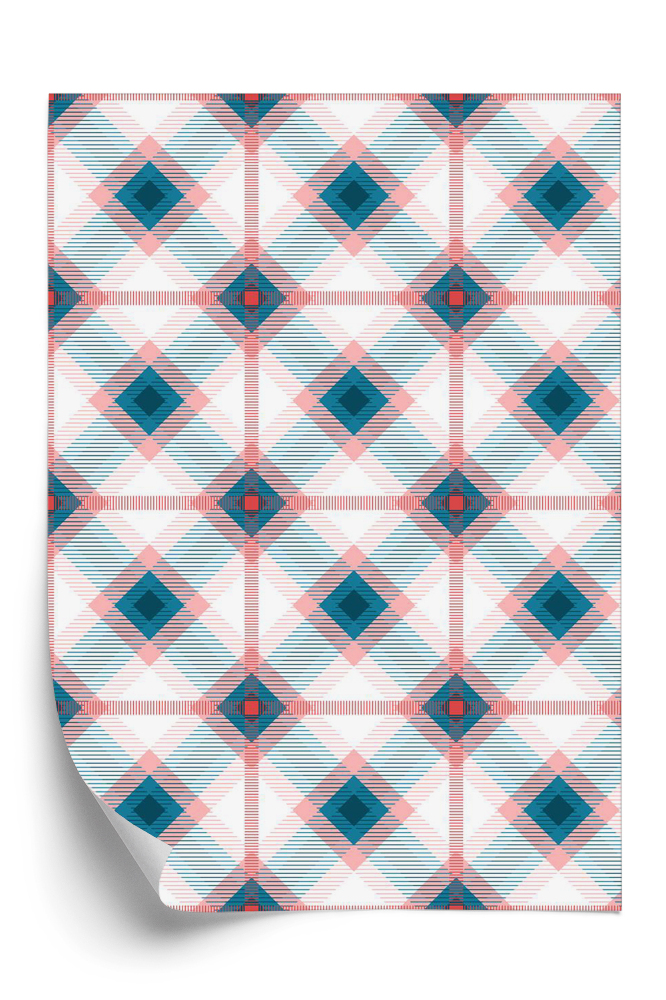 Tapeta na zeď Modrý károvaný vzor