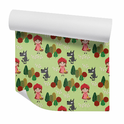 Samolepící tapeta Červená Karkulka a vlčí les