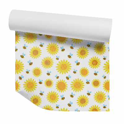 Samolepící tapeta Včelí květy žluté