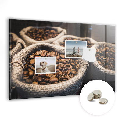 Skleněná magnetická tabule Pytle s kávou