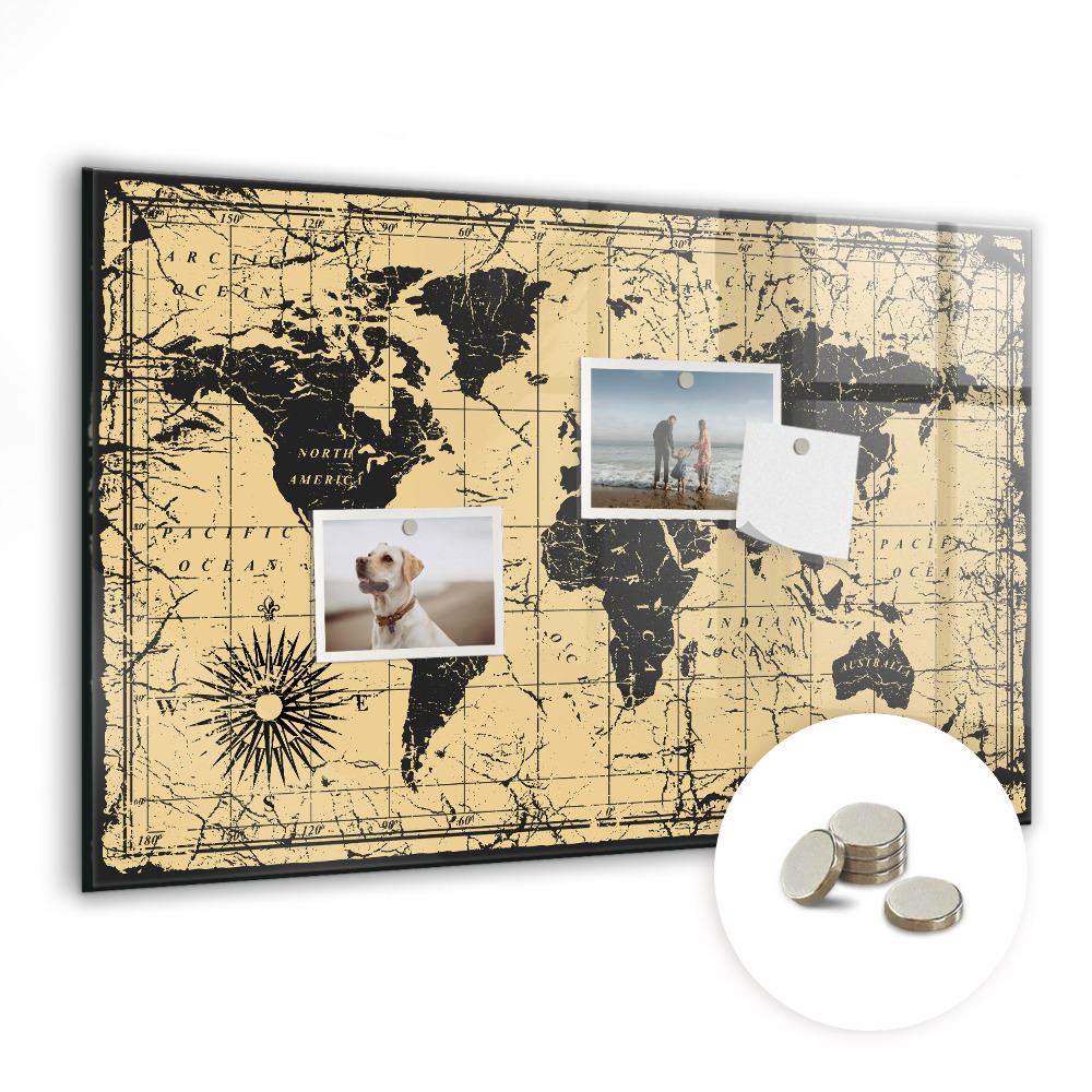 Nástěnka magnetická Vintage mapa pokladů