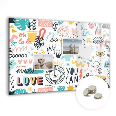 Magnetická nástěnka Barevné nápisy