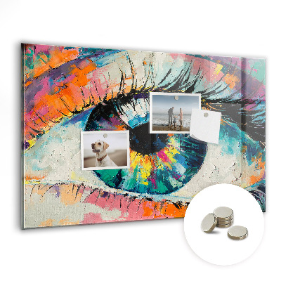 Skleněná magnetická tabule Duhové oko