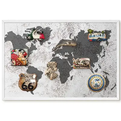 Magnetická tabule Mapa světa s jemnou texturou