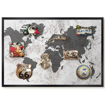 Magnetická nástěnná tabule Mapa světa s jemnou texturou