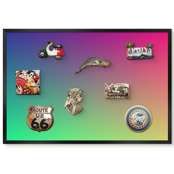 Magnetická nástěnná tabule s motivem živých duhových přechodů