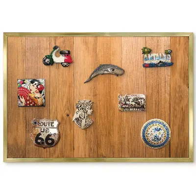 Magnetická tabule na ledničku Teplé dřevo s přírodní texturou
