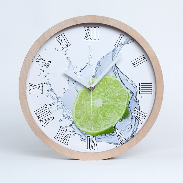 Okrúhle dřevěne hodiny Vápno