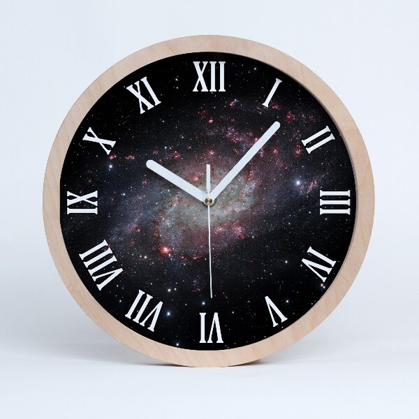 Nástěnné dřevěné hodiny Mlhovina