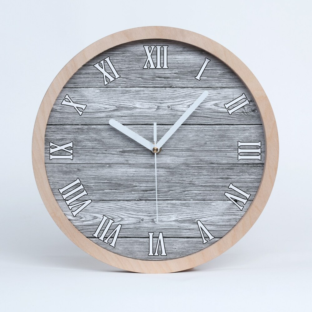 Dřevěne hodiny Tmavě šedé dřevěné pozadí