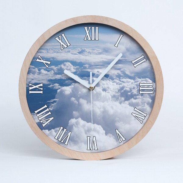 Okrúhle dřevěne hodiny Pohled z letadla