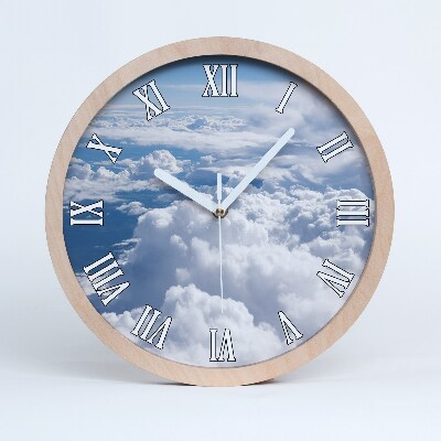 Okrúhle dřevěne hodiny Pohled z letadla