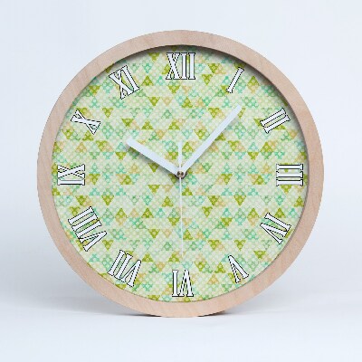 Dřevěné hodiny na stenu Geometrické pozadí