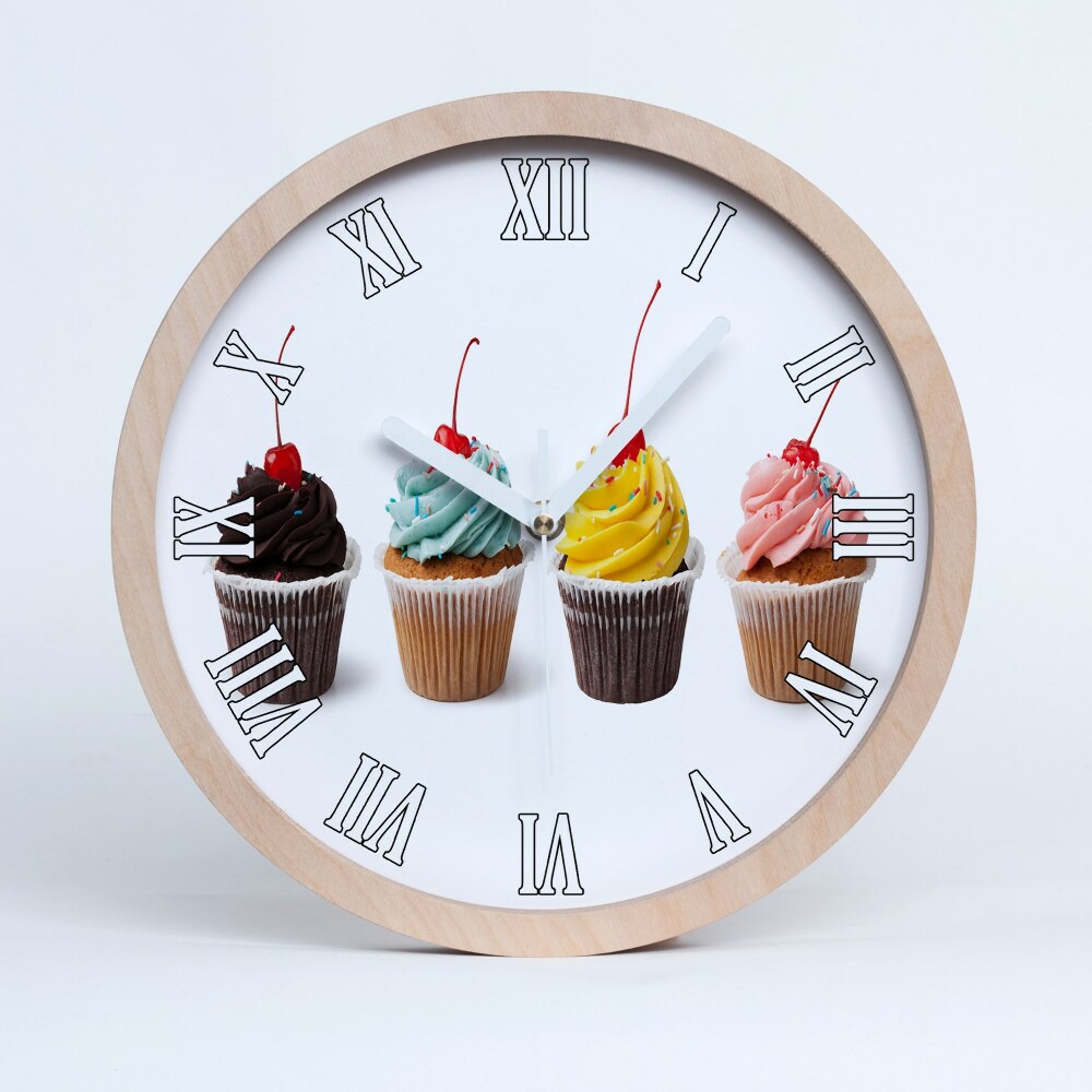 Dřevěné hodiny s fotkou Cupcakes