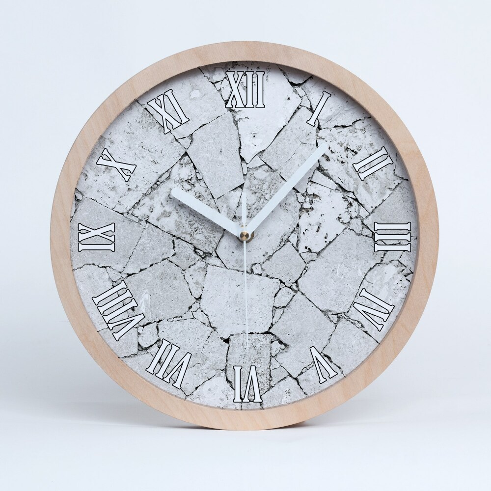 Dřevěné hodiny nástěnné Kamenná zeď